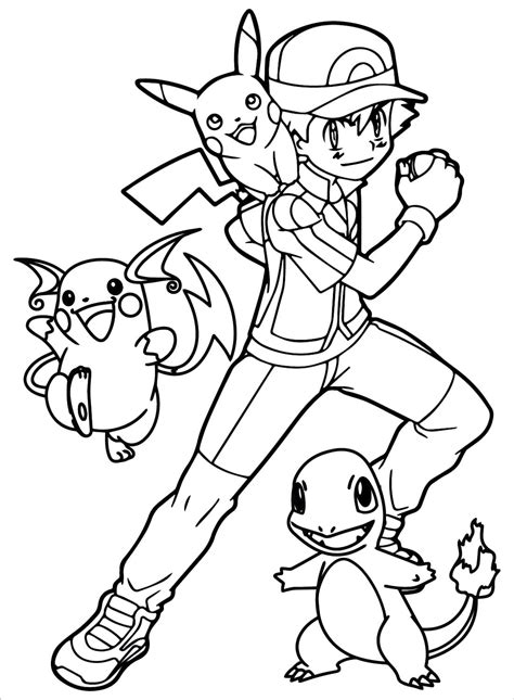 ash and pikachu coloring pages|54 Ash Ketchum Coloring Pages